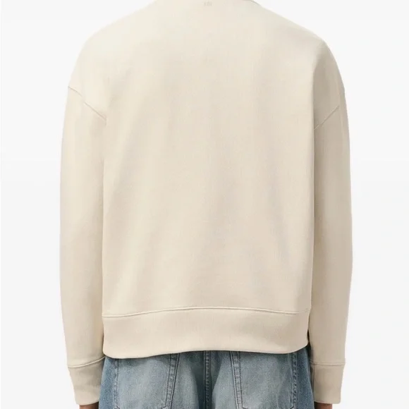 NWT Authentic Ami Paris Ami De Coeur embroidered-heart sweatshirt in beige - Picture 3 of 9